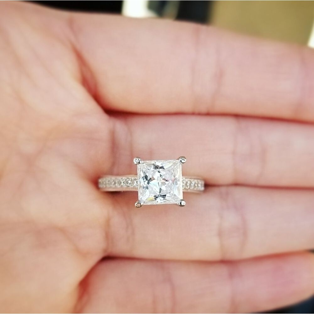 💎NEW💎 SOLID 925 SS SIMULATED DIAMOND RING - Picture 9 of 12